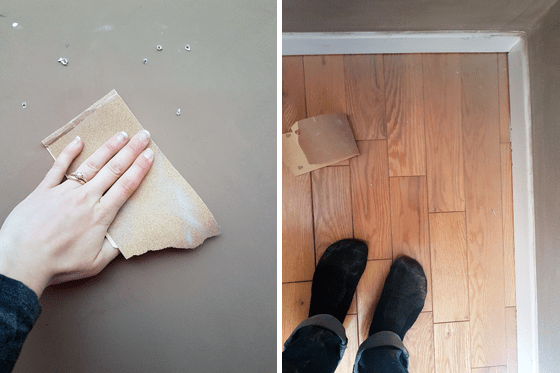 Sanding rough dirty drywall