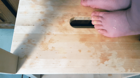 Water spill on the Ikea Bekvam