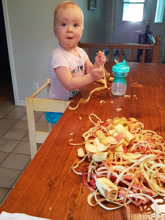 Ellie on her learning tower