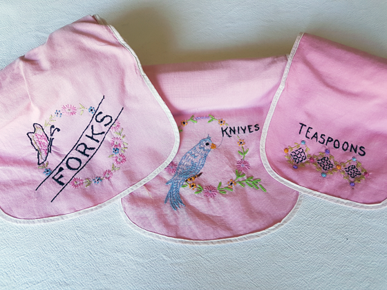 Rolled cutlery holders