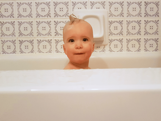 Baby in a bathtub