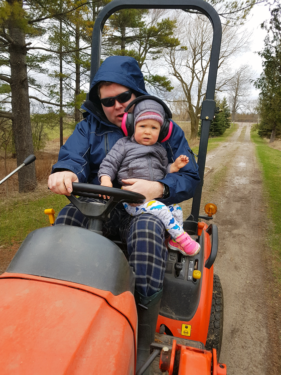 Matt and Ellie on the tractor