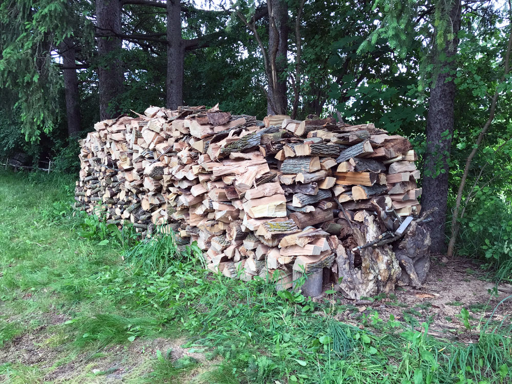 Stacked firewood